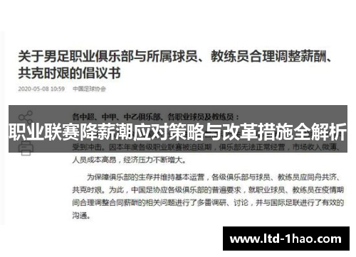 职业联赛降薪潮应对策略与改革措施全解析